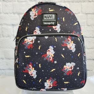 Loungefly Thor Love and Thunder Chibi Marvel Superhero Mini Backpack Bag New